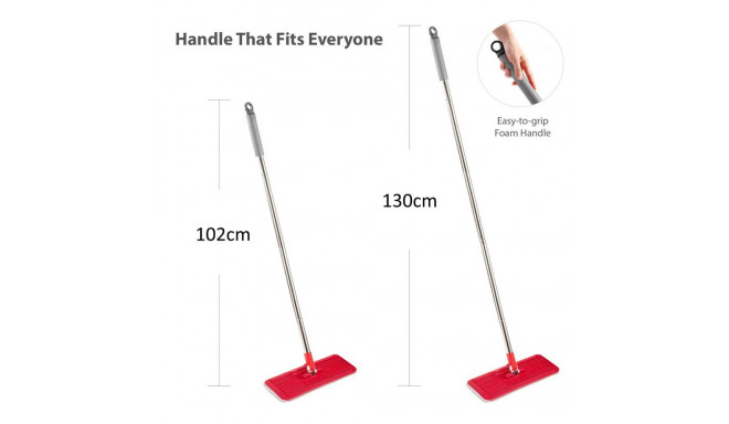 Flat Mop Set - XXL Rotating Head with Bucket & Telescopic Pole Red