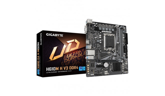 Motherboard - Gigabyte H610M H V3 DDR4 LGA1700 Intel 14th Gen, 4+1+1 VRM, 3200MHz, PCIe 3.0 M.2, GbE
