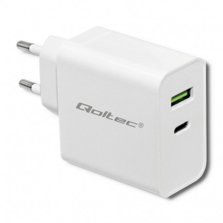 USB Charger - Qoltec 51718 45w 5-20v 2.4-3a USB-C Pd USB White