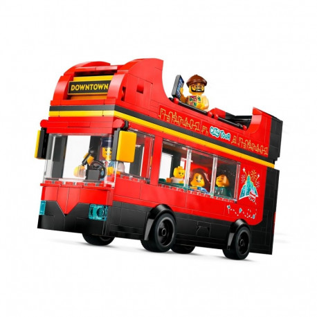Toy Construction Set - LEGO CITY 60407 Double-Decker Bus 384 Pieces 5 Minifigures Red