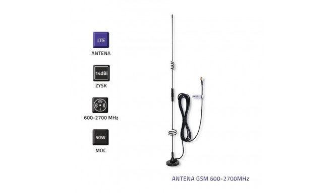 GSM Antenna - Qoltec 57035 600-2700 MHz 14 dBi Indoor Black