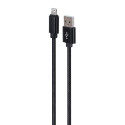 Lightning Cable - Gembird Cotton Braided, Black