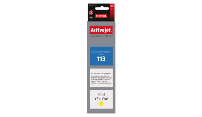 Ink Cartridge - Activejet Ae-113y 70ml Yellow
