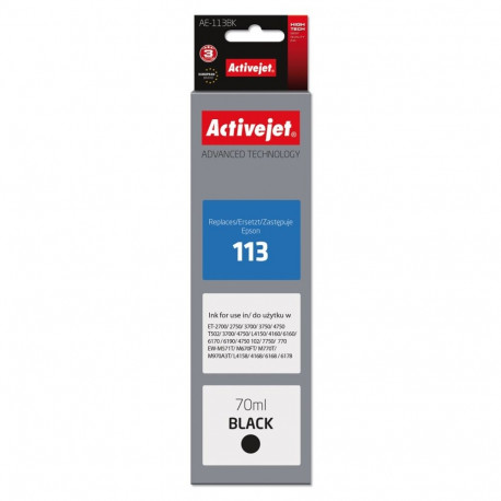 Ink Cartridge - Activejet Ae-113bk Supreme 70ml Black