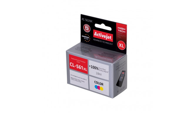 Ink Cartridge - Activejet AC-561NX High-Yield 18ml Compatible for Canon CL-561XL Color: Cyan, Magent