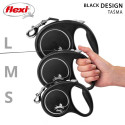 Dog Leash - Flexi Black Design M 5m Retractable Lead