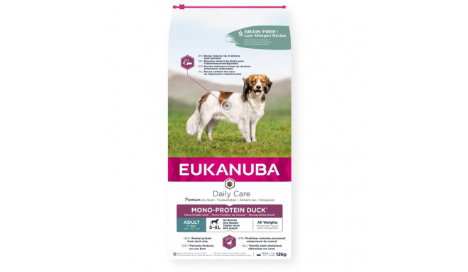 Dry Dog Food - Eukanuba Mono-protein Adult All Breed Duck, Yellow