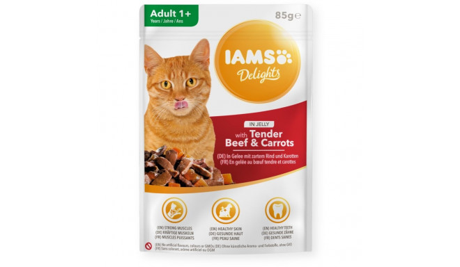 Cat Food - Iams Delights Adult Beef With Carrot In Jelly, 85g