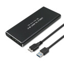 SSD Enclosure - Qoltec 51854 M.2 SATA USB 3.0 Black