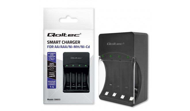 Battery Charger - Qoltec 50653 Ni-MH for R03/AAA R6/AA 1.2V