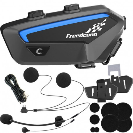 Motorcycle Intercom - FREEDCONN FX Bluetooth 5.0, 2000m Range, IP67 Black