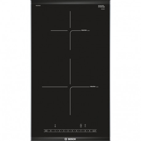 Induction Hob - Bosch PIB375FB1E 2 Zone 3700W Boost Touch Control Black, Stainless Steel