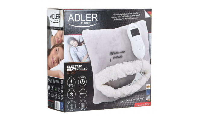Electric Heating Pad - Adler AD 7412 80W 8 Levels Grey