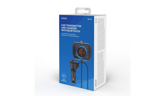 Audio Transmitter - Savio TR-14 FM Bluetooth 5.0 USB PD 3.0 QuickCharge Black