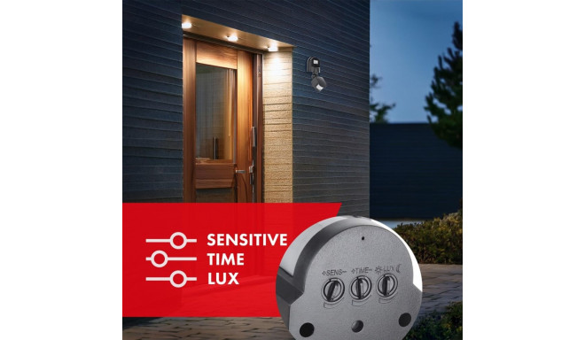 Wall-Mounted Sensor Light - Maclean MCE25 GR 180° Motion IP44 Black