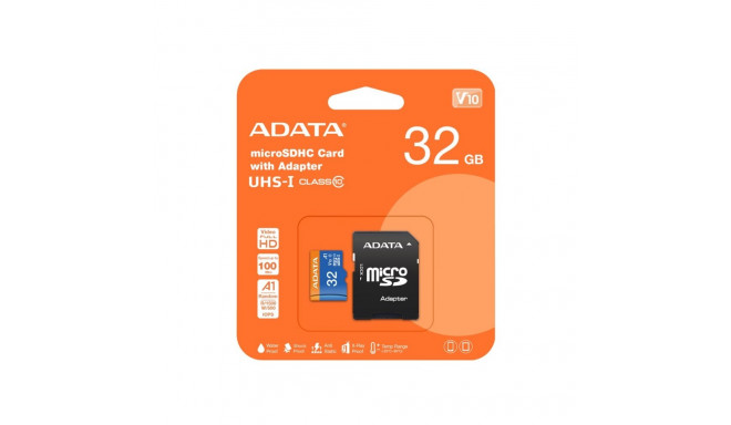 Memory Card - ADATA 32GB microSDHC Class 10 UHS-I 85MB/s Read, 25MB/s Write