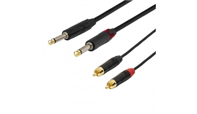 Audio Cable - Cable 2x Rca - Jack Mono 6, Black