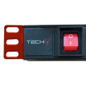 Power Distribution Unit - Techly I-CASE STRIP-81UD 8 AC Outlets Black, Red