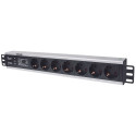 Rackmount Power Strip - Intellinet 19" 1.5U 7-Way Surge Protection Black