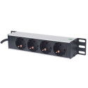 Power Strip - Intellinet 10" 1U Rackmount 4-Way Type F Grey