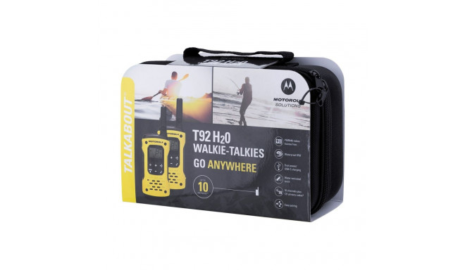 Walkie Talkie - Motorola T92 H2o 16 Channels 2 Pcs Black/ Yellow