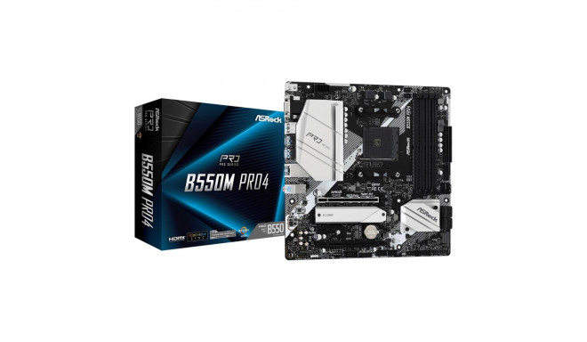 Motherboard - Asrock B550M Pro4 AM4 micro ATX 128GB DDR4 7.1 Audio Gigabit Ethernet