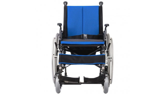 Folding Wheelchair - Cameleon 18' 125kg Adjustable Footrest Black/Blue