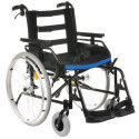 Folding Wheelchair - Cameleon 18' 125kg Adjustable Footrest Black/Blue