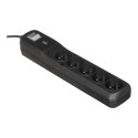 Extension cord - LESTAR LV530W 5 AC Outlets 2.5 m Black Grey