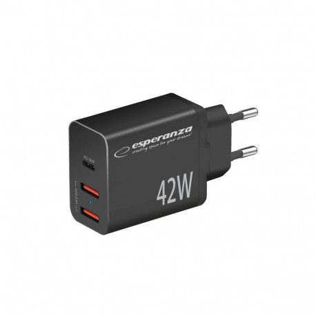 Mains Charger - Esperanza Ezc106k 42w Black