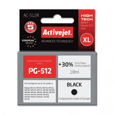 Ink Cartridge - Activejet Ac-512r 18ml Black