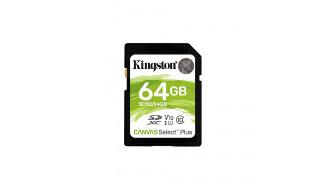 Memory Card - Kingston Technology 64GB SDXC Canvas Select Plus 100MB/s C10 UHS-I