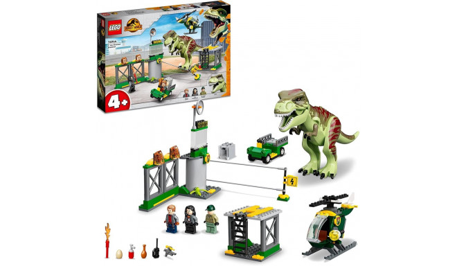 LEGO 76944 Jurassic World T. Rex Breakout Construction Toy (Set with Dinosaur Figure, Helicopter, Ai