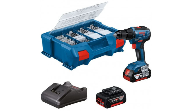 Bosch cordless drill driver 18V-55, GAL, 2x 4Ah + acc. (LC) - 06019H5209