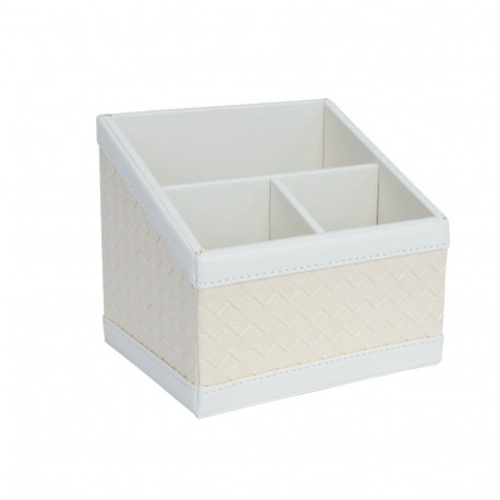 Pen holder WILMA 15.5x12.5x13.5cm, cream