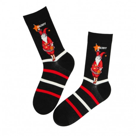 SOKISAHTEL TANNEN päkapikuga musta värvi jõulusokid meestele 446