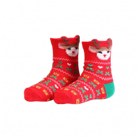 SOKISAHTEL JASPER punased põhjapõdraga jõulusokid beebidele 422