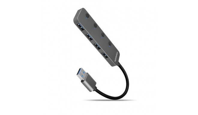 Axagon HUE-MSA Superspeed USB-A Switch Hub 4x USB 3.0 aktiv - 20cm schwarz USB 3.2 Gen 1 (3.1 Gen 1)