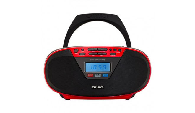 Aiwa BBTU-400RD portable stereo system Analog &amp; digital 6 W FM Red MP3 playback