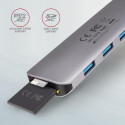 Axagon HMC-HCR3A 3x USB-A+ HDMI+ SD/microSD USB-C 3.2 Gen 1 hub 20cm Wired USB 3.2 Gen 1 (3.1 Gen 1)