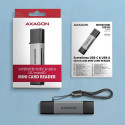 Axagon CRE-DAC USB-C+ USB-A 5 Gbps MINI 2-slot &amp; lun SD/microSD card reader USB 3.0 Type-A/T