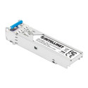 Intellinet Gigabit Fiber WDM Bi-Directional SFP Optical Transceiver Module 1000Base-BX-U (LC) Single