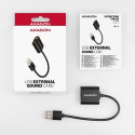 Axagon ADA-12 USB 2.0 Stereo Audio Mini-Adapter 15 cm Kabellänge - Kabel - Audio/Multimedia 2.0 chan