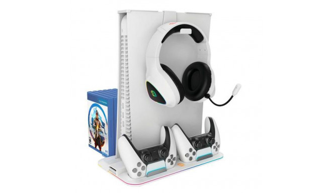 Canyon CS-5, PS5 Charger stand, with RGB light, 315*185*28mm, with 23CM+0.5cm cable, 47510g, White