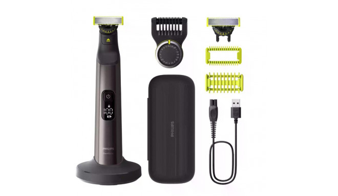 Philips OneBlade Pro Face and Body QP6652/61, 20-length precision comb, Wet and Dry use, LED digital