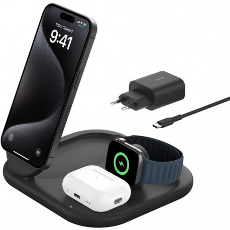 "Belkin Wireless BOOST CHARGE Qi2 3-in-1 Ladest. 15W schwarz"