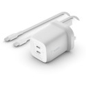 "Belkin 65W Dual USB-C GaN Ladegerät mit PD und PPS + 2m Kabel"