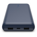 "Belkin BOOST CHARGE Powerbank, 20.000mAh 15W, USB-A & -C, blue"