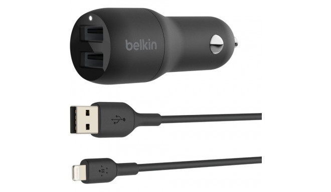 "Belkin Dual USB-A Kfz-Ladegerät incl. Lightning Kabel 1m 24W b"