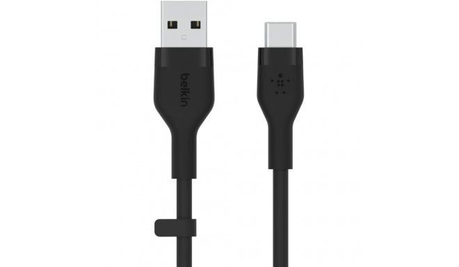 "Belkin Flex USB-A/USB-C Silikon-Kabel, 2m, schwarz"